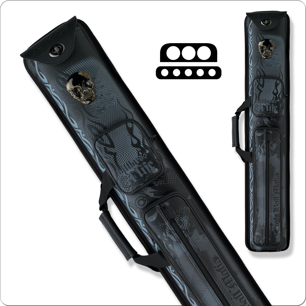 Eight Ball Mafia Metal Skull 3 Butt 5 Shaft Hard Case